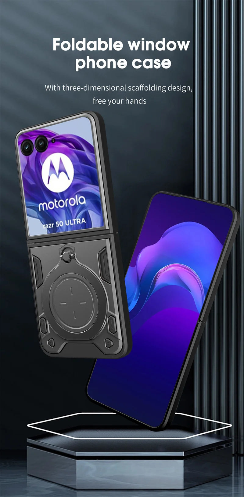 Heavy Duty Protective Magnetic Cover For Motorola Moto Razr 70 60 50 40 Ultra Razr+ 2026 2025 2024 Case With Ring Holder Stand