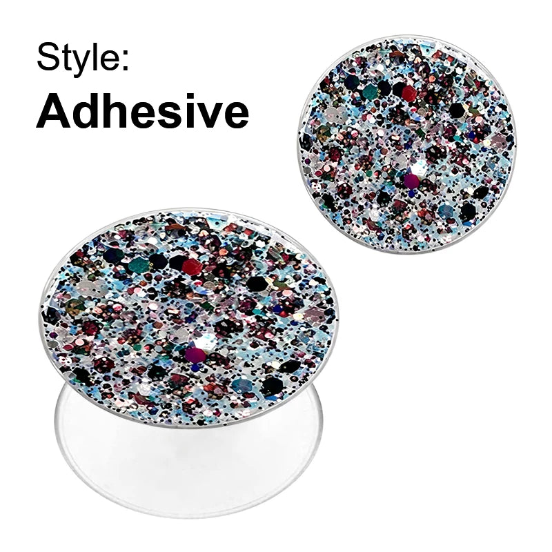 Glitter Phone Grip Socket Foldable Phone Holder Ring Holder With Adhesive for Iphone 17 16 15 14 13 Samsung Grip Tok Bracket