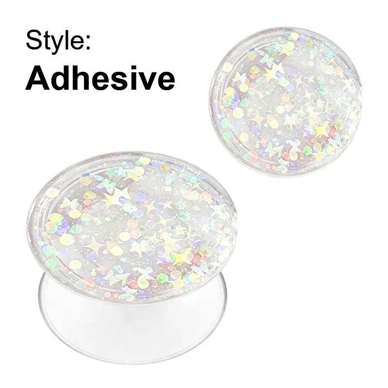 Glitter Phone Grip Socket Foldable Phone Holder Ring Holder With Adhesive for Iphone 17 16 15 14 13 Samsung Grip Tok Bracket