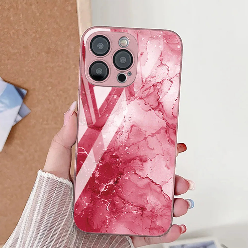 Cherry Painted Hard Phone Case For Samsung S25 Ultra S26 S24 S23 S22 S 25 Plus S21 S20 FE Cases Tempered Glass Back Cover Funda