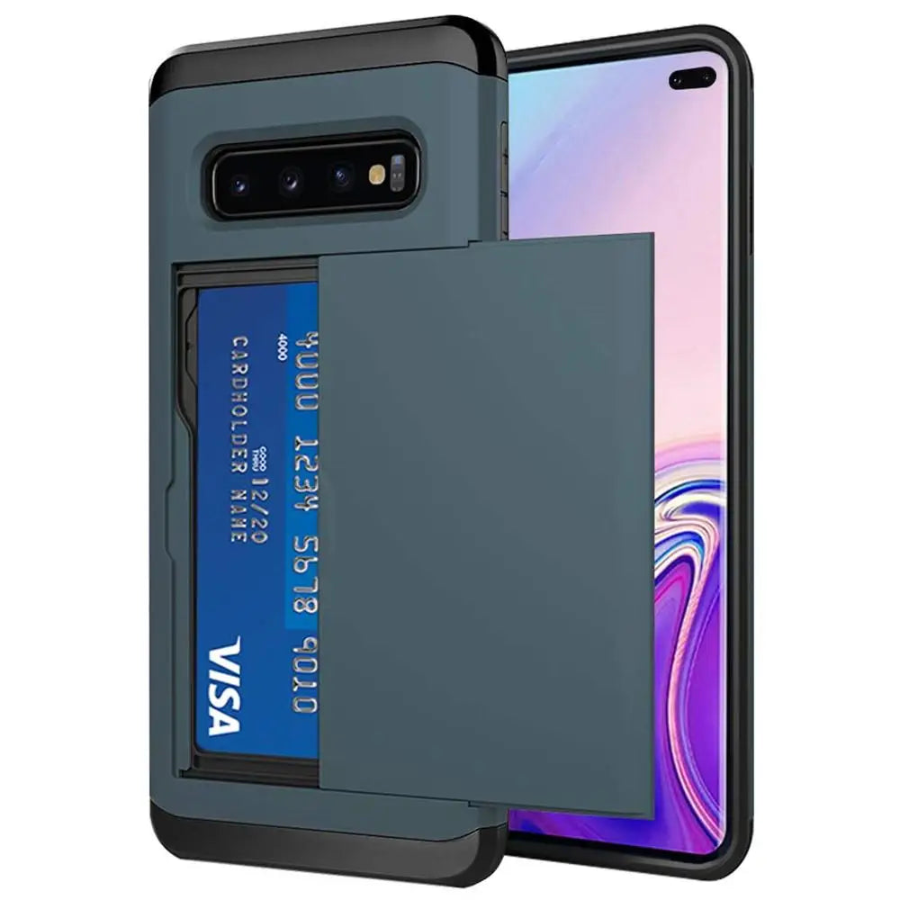 For Samsung Galaxy S10 Plus S10E S10 5G S9 S8  Case Slide Armor Wallet Card Slots Holder Cover For Samsung Note 9 8