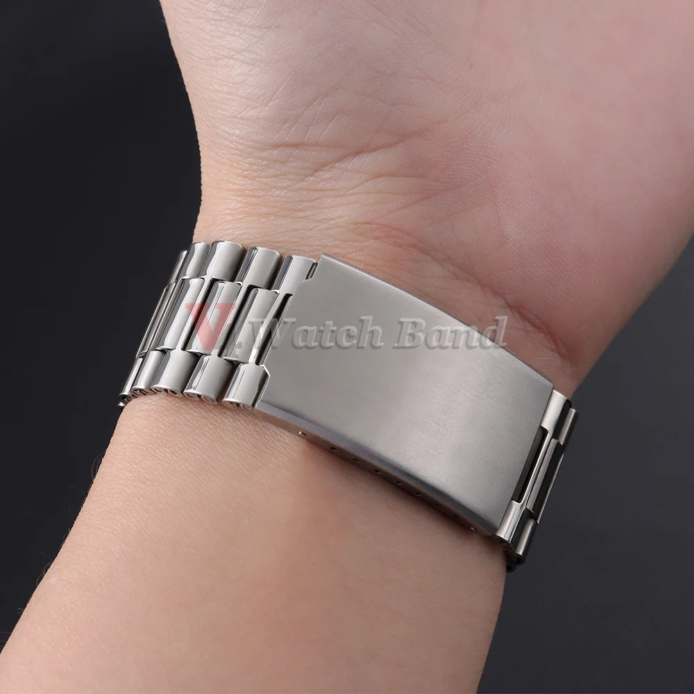 Universal Metal Watchstrap 18mm 20mm 22mm Business Wrist Strap for Smartwatch Stainless Steel Band Men Women Watch Accessoriess