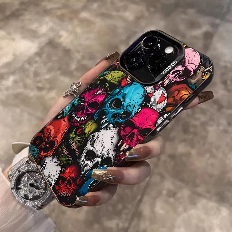 Happy Halloween Colorful Skull Pattern Phone Case For Samsung Galaxy S20 S21 S22 S23 S24 S25 Plus Ultra FE A35 A54 A55 Cover