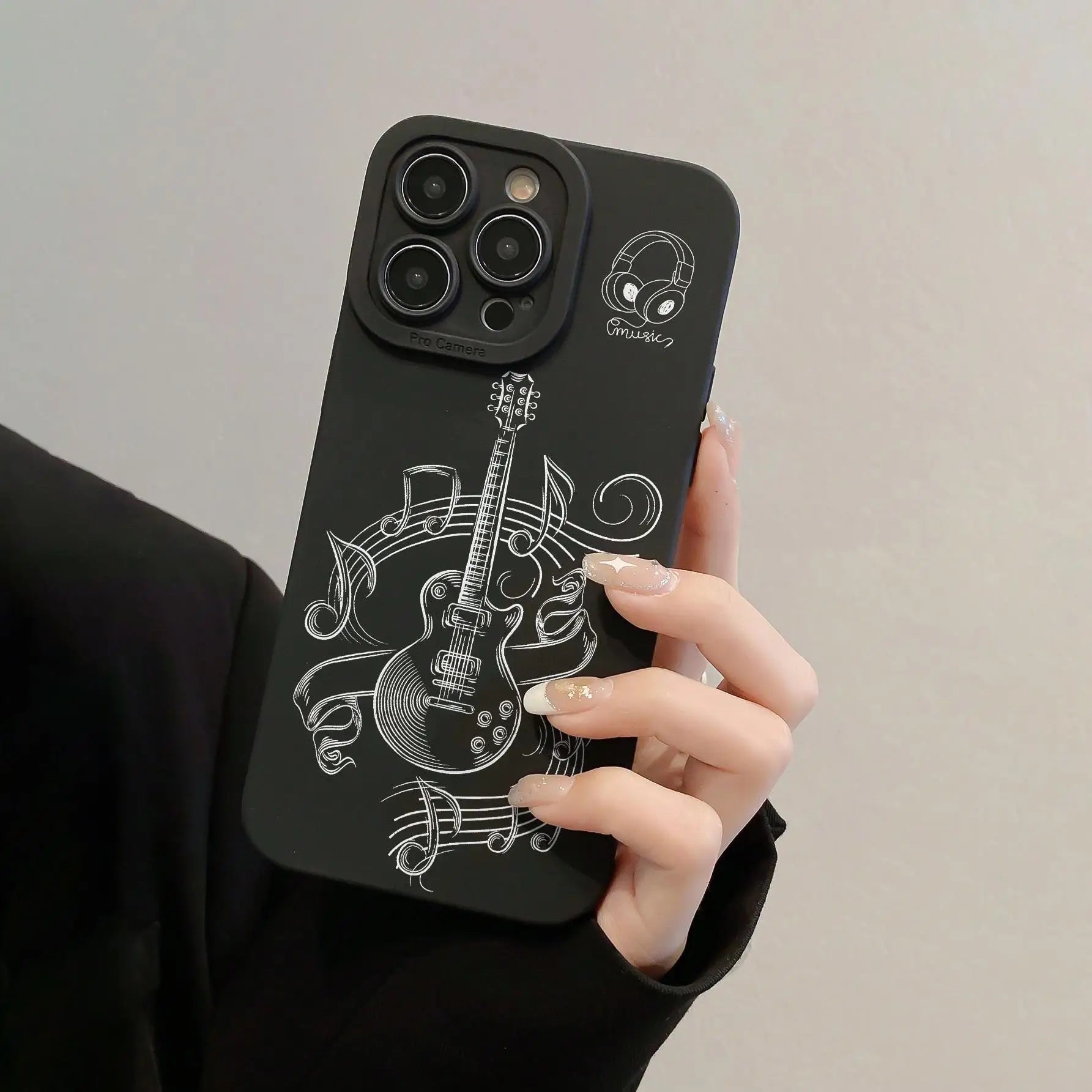 for IPhone 16 Pro Max 15 Pro 14Plus 13 12 11 Creative Guitar Pattern Phone Case 1 Count Anti-drop Cases