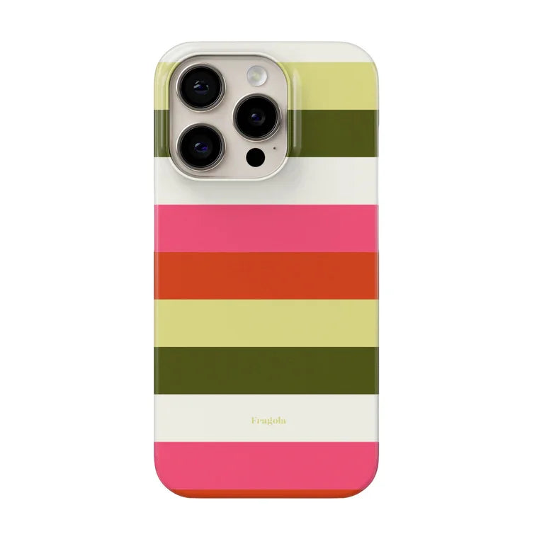 Fragola Korean Cross Stripes Phone Case for iPhone 17 16 15 14 13 12 11 Air Pro Max X XS XR XSMax 7 8 Plus Glossy Film Hard PC