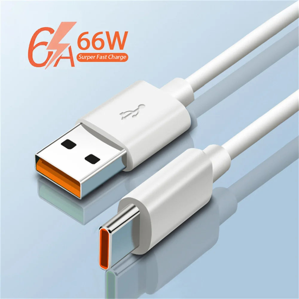 USB Fast Charger 66W Fast Charging QC3.0 EU/US Plug Wall Adapter 6A USB To Type C Cable For Huawei Mate 50 60 Nova 10 Honor 100