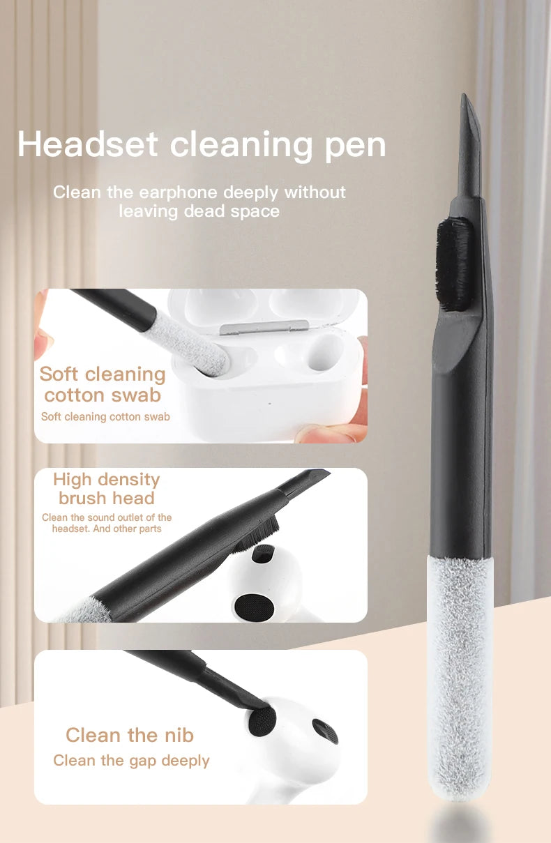 Multi-function Phone Tablet Keyboard Cleaning Kit for iPhone and AirPod headphone Brush Keyremover screen cleaner