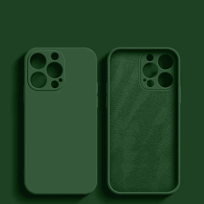 Luxury Liquid Silicone Phone Case For Apple iPhone 16 15 14 13 12 11 Pro Max Soft Case Shockproof Bumper Cover Phone Accessories