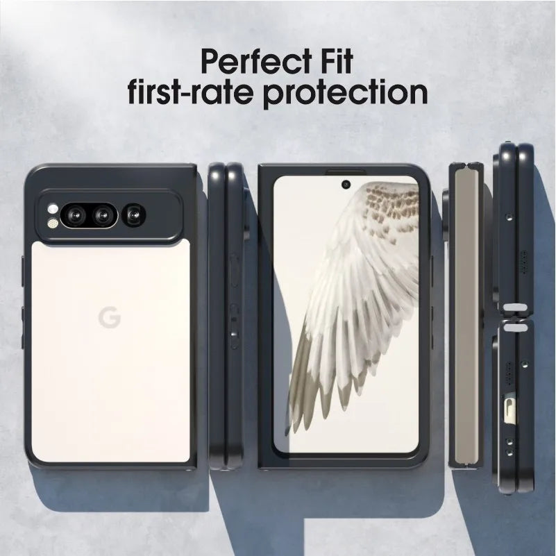 IBMRS for Google Pixel fold Case,Frosted transparent Shockproof Protection Case