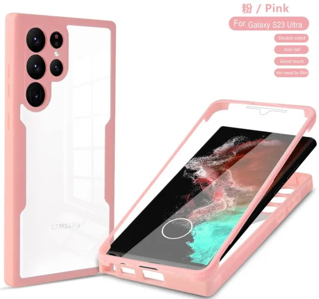 360 Full Protection Case For Samsung S23 S22 S21 Ultra Plus FE A53 A52 A13 A32 A33 A73 A71 A51 A23 A22 Double-Sided Shock Cover