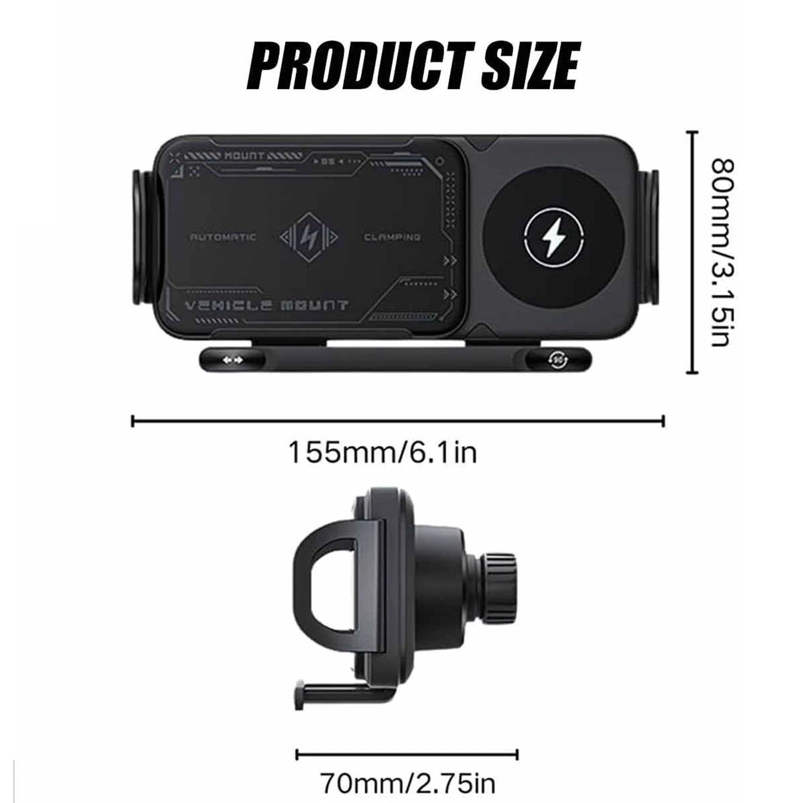 Car Wireless Phone Holder Fast Charging Air Vent Mount Screen Phone Stand for Samsung Galaxy Z Fold 6 5 Flip 4 3 Tablet Holder