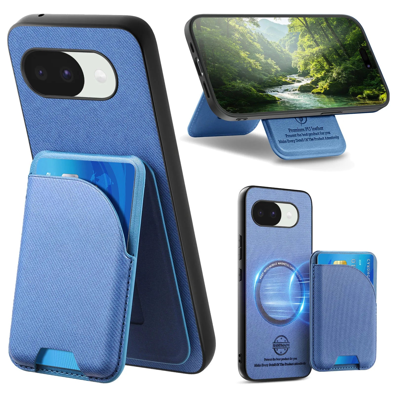 2 in 1 Detachable Cards Solt Wallet Stand Leather Case for Google Pixel 11 Pro XL 10A 9A Shockproof for Magsafe Slim Fit Cover