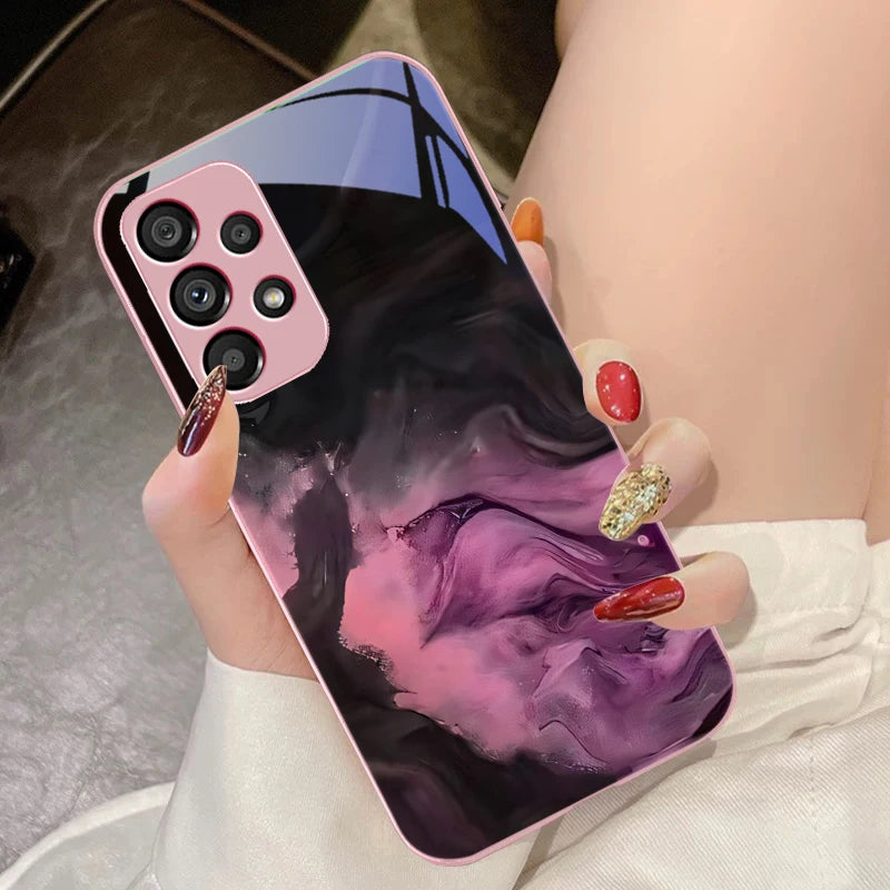 Geometric Gradient For Samsung Galaxy S10 4G S20 11E 30 S21 21 22 S24 Fe Pro S23 S25 Ultra 5G S9 Tempered Glass Phone Case