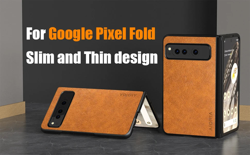 PU Leather Case for Google Pixel Fold 5G Simply Business Style Hard PC with PU 2in1 Material