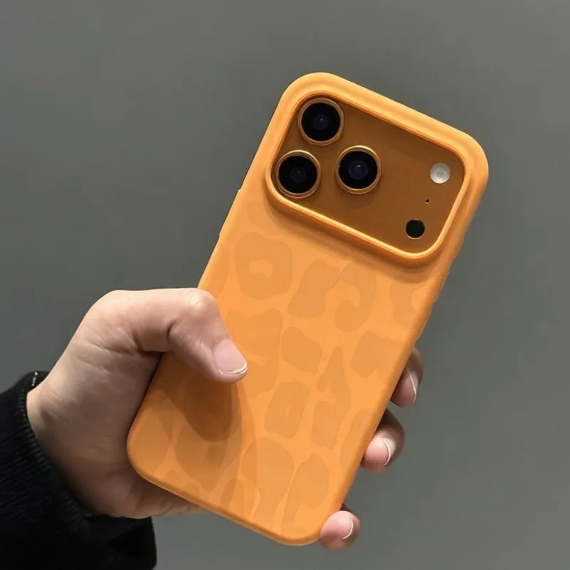 Ins Leopard Pattern Liquid Silicone Case For iPhone 17 11 12 13 14 15 16 Pro Max Plus Air Soft Camera Control Button Soft Cover