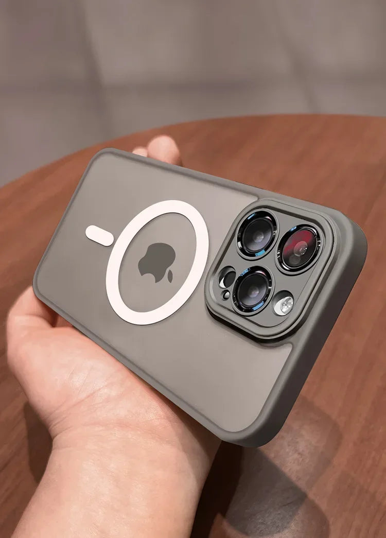 Luxury Magnetic Matte Translucent Armor Shockproof Case For iPhone  16 17 15 14 13 12 17 Pro Max Magsafe Wireless Charge Cover