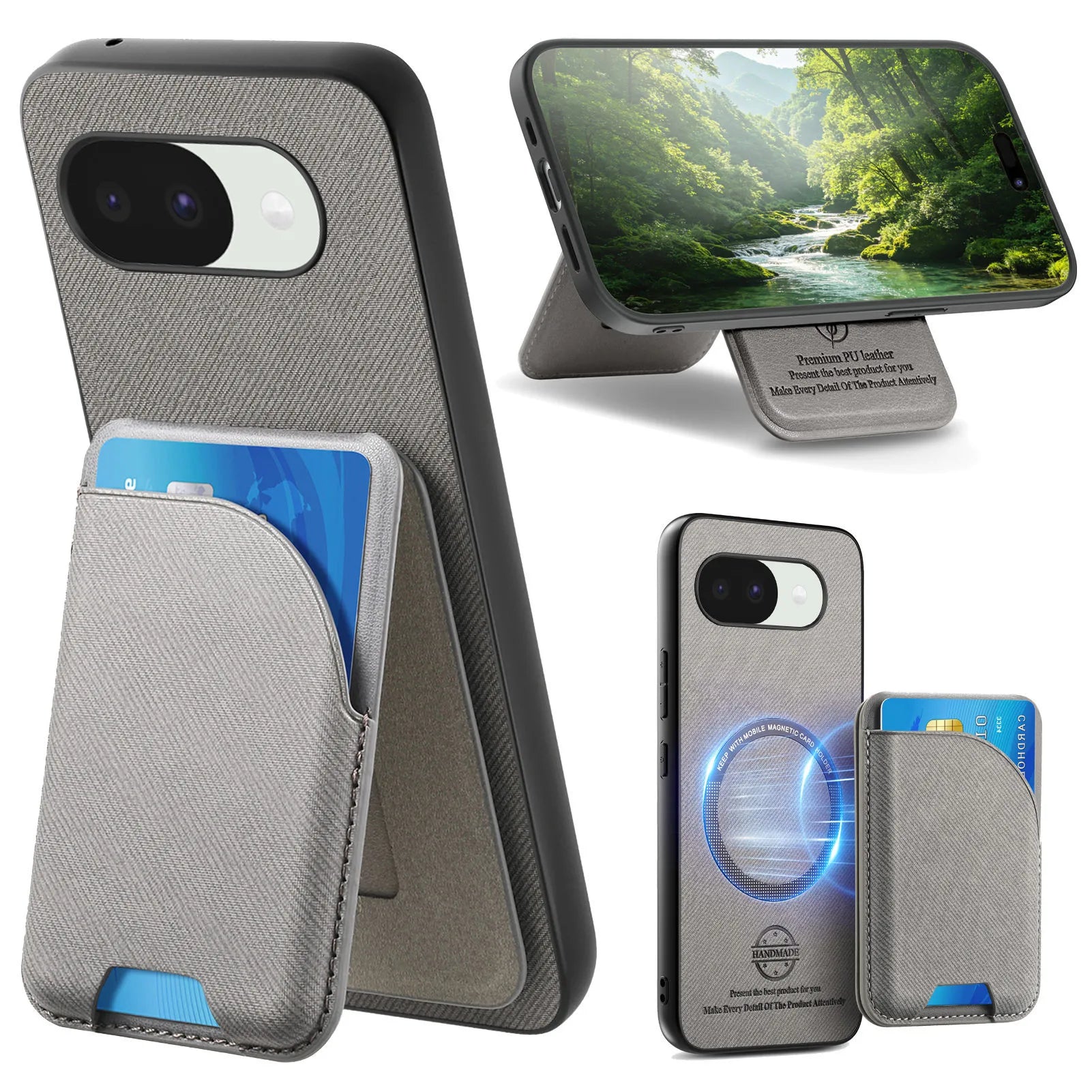 2 in 1 Detachable Cards Solt Wallet Stand Leather Case for Google Pixel 11 Pro XL 10A 9A Shockproof for Magsafe Slim Fit Cover