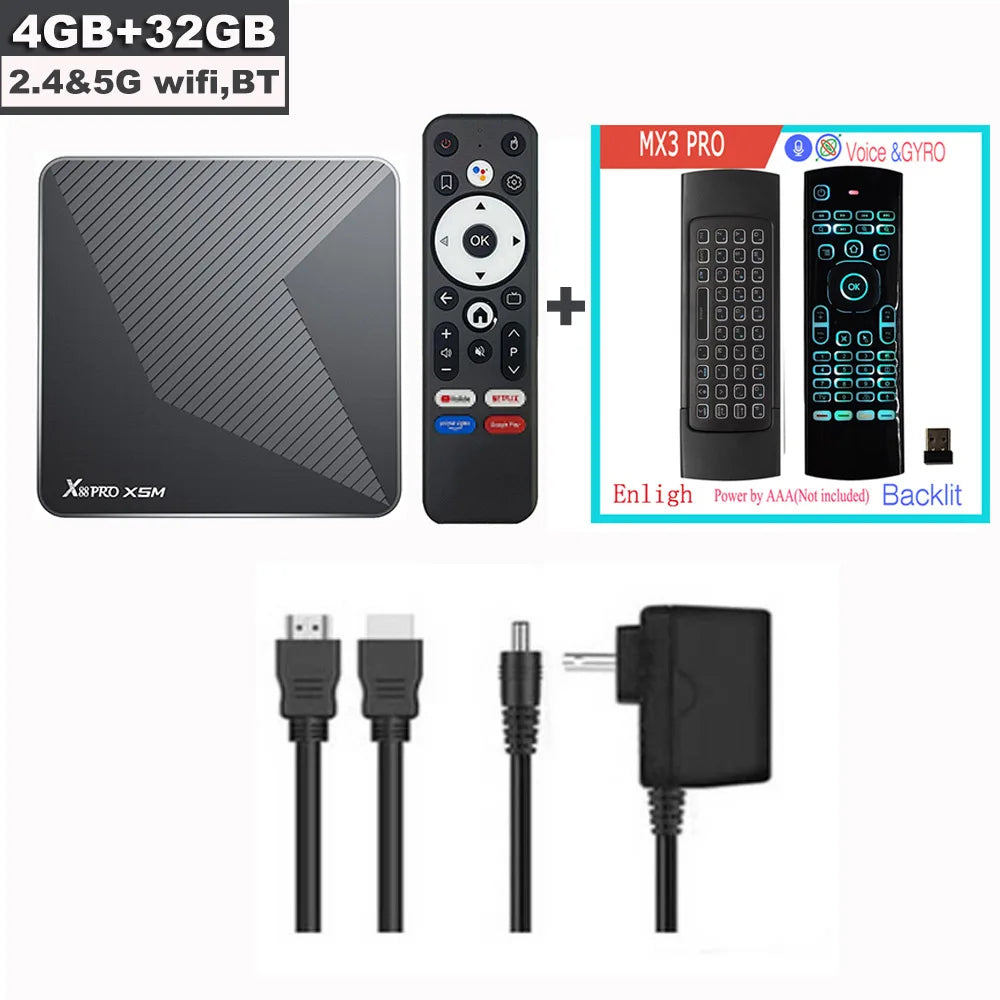 X88 PRO X5M Android 14 TV Box HD 8k 2.4G 5G Wifi6 BT5.0 1000M Lan 3D Amlogic S905X5M & S905A