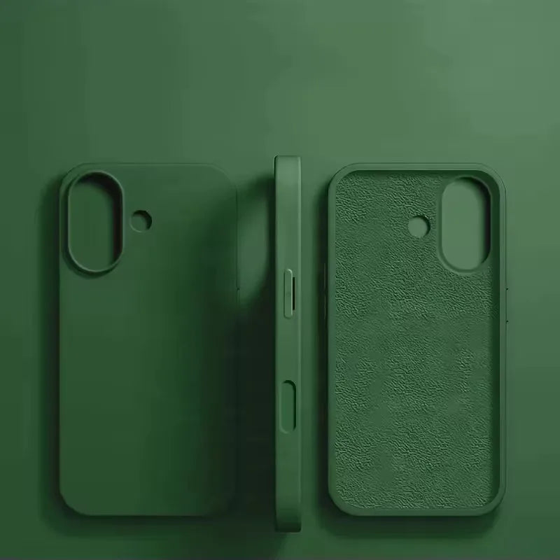 For iPhone 16 15 14 13 12 11 Pro Max Plus Luxury Liquid Silicone Phone Case NEW Matte Shockproof Cover Soft TPU Protective Shell