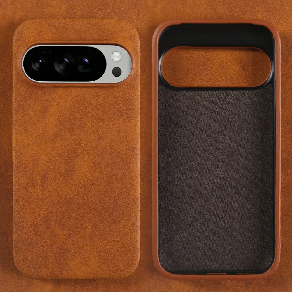 Fashion Solid Color Leather Case For Google Pixel 10 9 Pro XL 8 8A 7 7A 6 6A Pro Luxury Shockproof Armor Hard Back Cover Funda