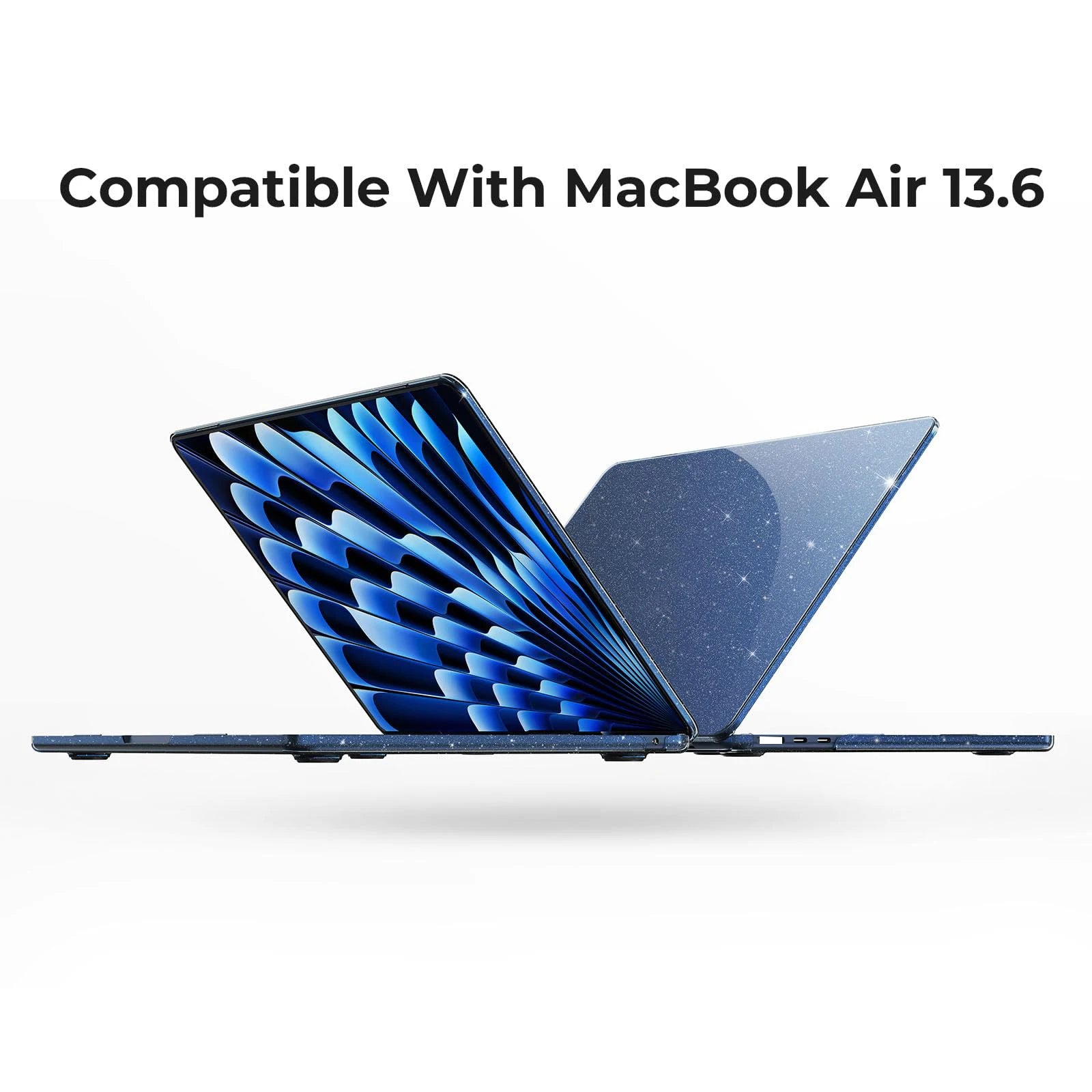 EooCoo Case for MacBook Air 13 inch M4 2025 2024-2022 Release M3 M2 A3240 A3113 A2681 for Mac Air 13.6 inch Glitter Hard Shell