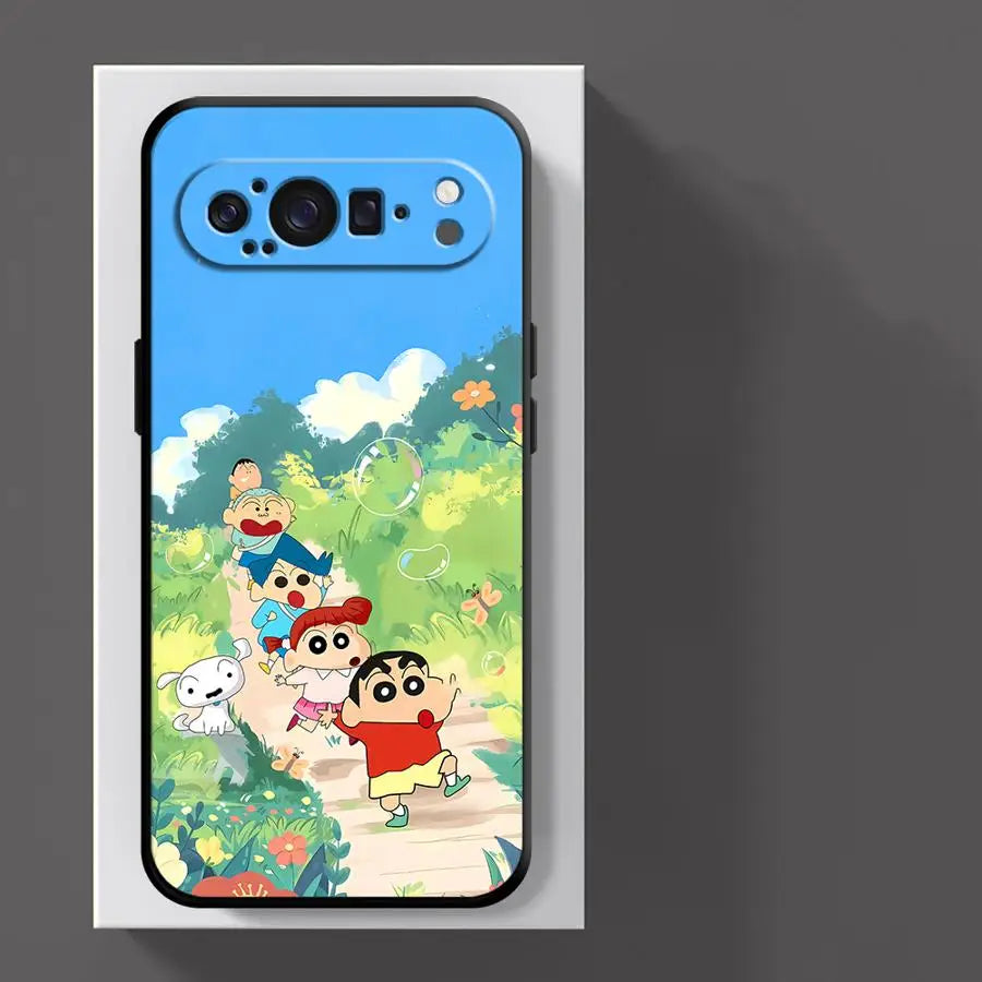 Cute Crayons Shinchan Funda Phone Cover Case for Google Pixel 10A 8a 6a 9a 6 7 8 Pro 10 9 Pro XL 7a