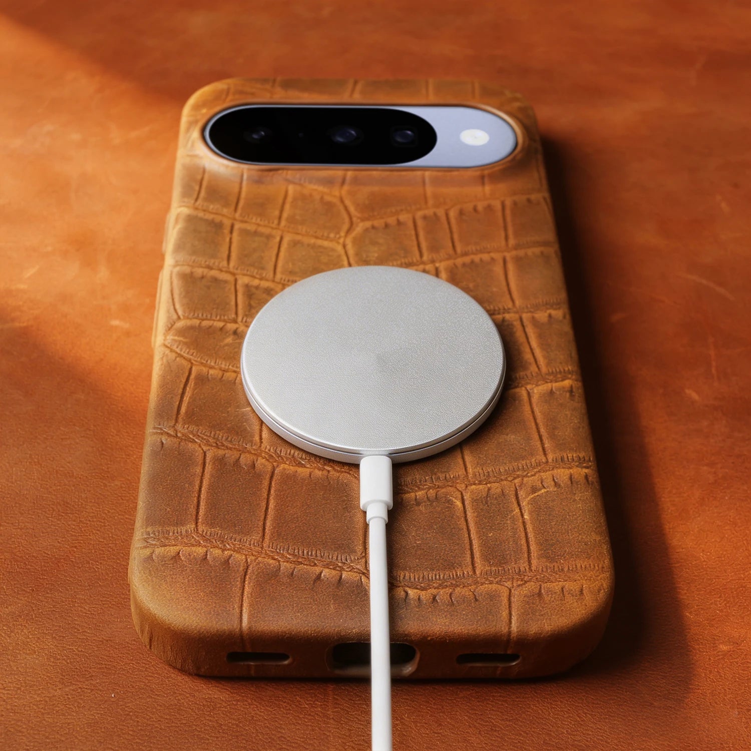 For Magsafe Case For Google Pixel 10A 10 9 Pro XL 8A 9A 7A 6A 6 7 8 Pro Crazy Horse Crocodile Genuine Leather Case Back Cover