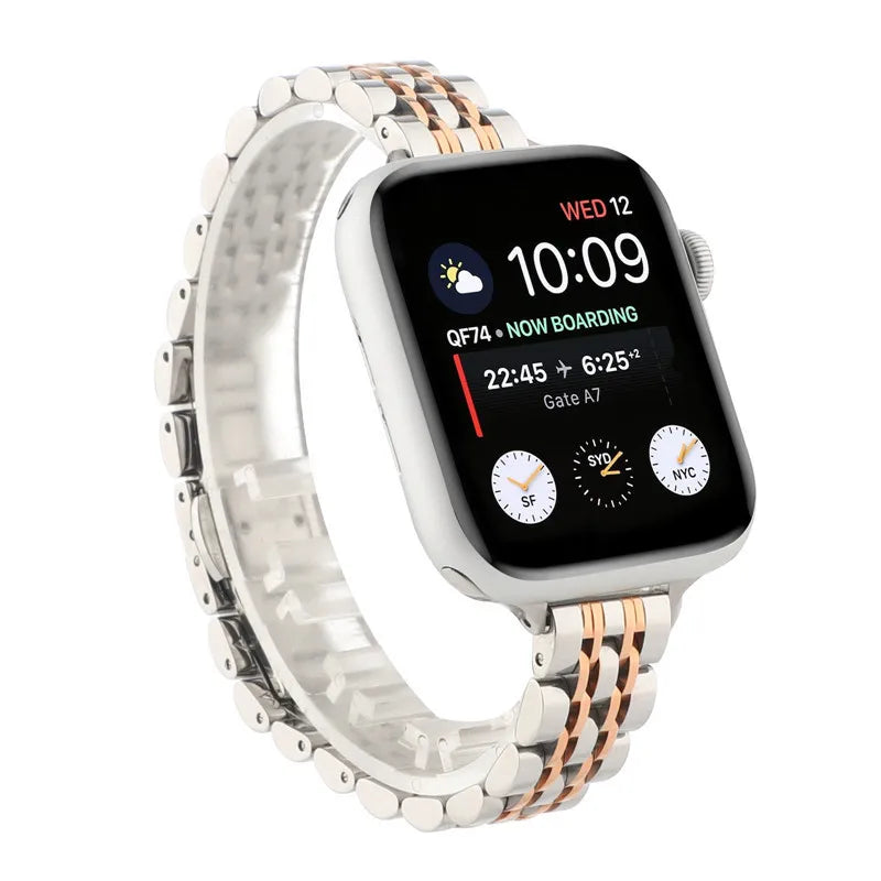 Women Slim Strap for Apple Watch Band Ultra 4 3 2 49mm 46mm 42mm 45mm 44mm Metal Wristband for IWatch Series 12 11 10 9 8 7 6 SE