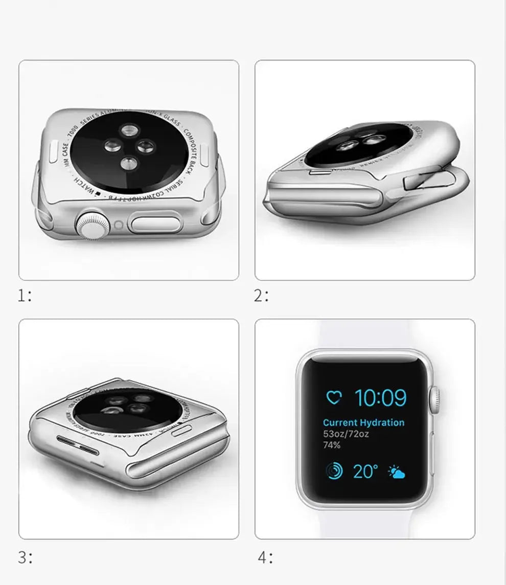 Screen Protector For Apple Watch 12 10 11 Case 46mm 42mm 45mm 41mm 44mm 40mm TPU bumper Cover iWatch Series 9 8 7 SE Protective