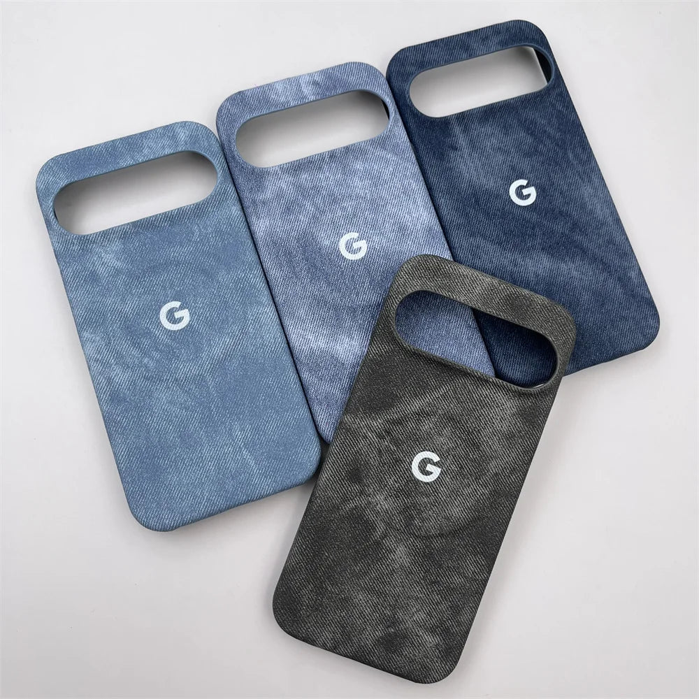 Fashion Denim Magnetic Wireless Charge Case For Google Pixel 10 9 Pro XL 7 8 9 10 Pro 7A 8A Simple Shockproof Protective Cover