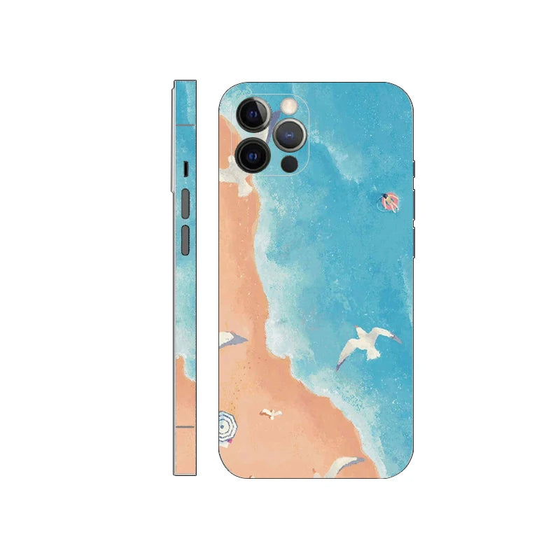 Colorful Decal Skin for iPhone 17 16 15 14 Pro Max Back Film Cover Wrap Rear Screen Protector Anti-scratch Durable Sticker