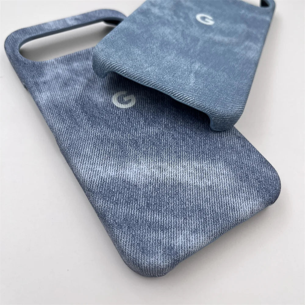 Fashion Denim Magnetic Wireless Charge Case For Google Pixel 10 9 Pro XL 7 8 9 10 Pro 7A 8A Simple Shockproof Protective Cover