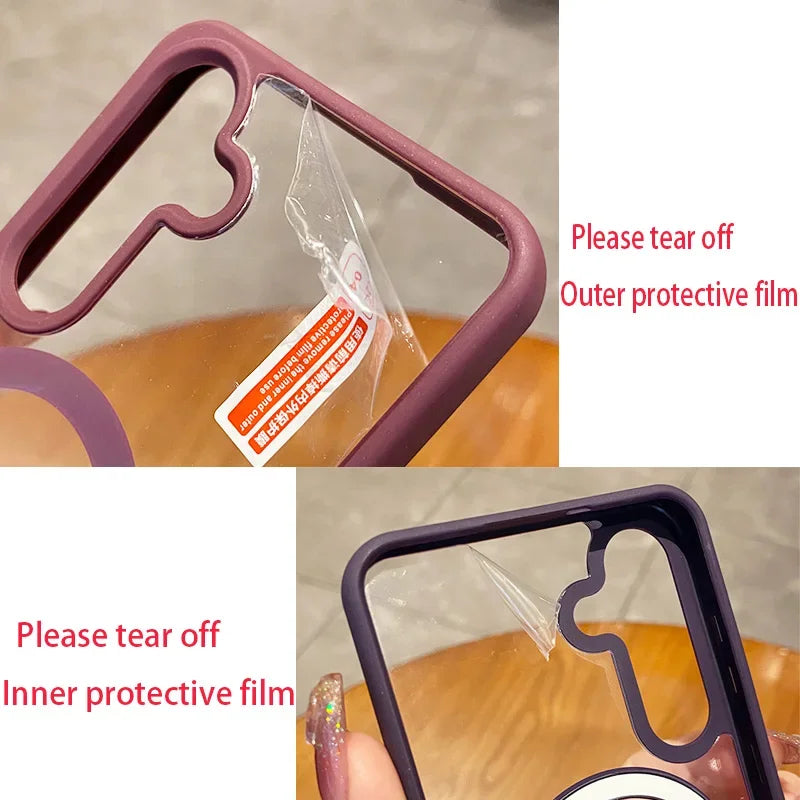For Magsafe Wireless Charge Case for Samsung Galaxy S26 S25 FE S22 S23 Plus S24 Ultra Clear Shockproof Magnetic Bumper Cover