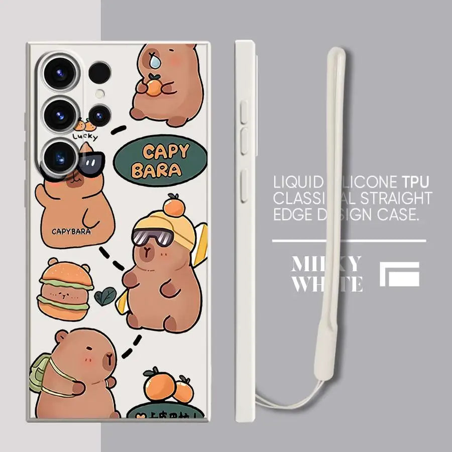 Capybara Cute Soft Cover Phone Case for Samsung Galaxy Note 20 10 Ultra S24 FE S21 Plus S23 S25 Edge S22 Ultra S20