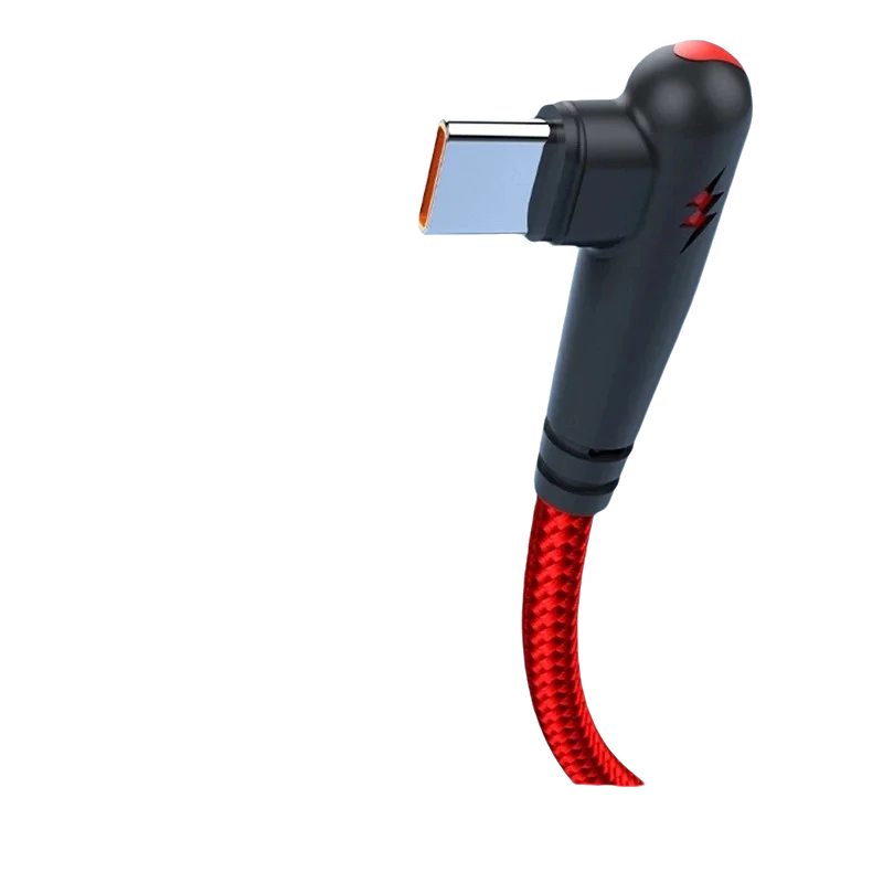 HOMEFISH 90-degree right-angle fast charging cable, compatible with high-speed data transmission of 120W Type-C devices