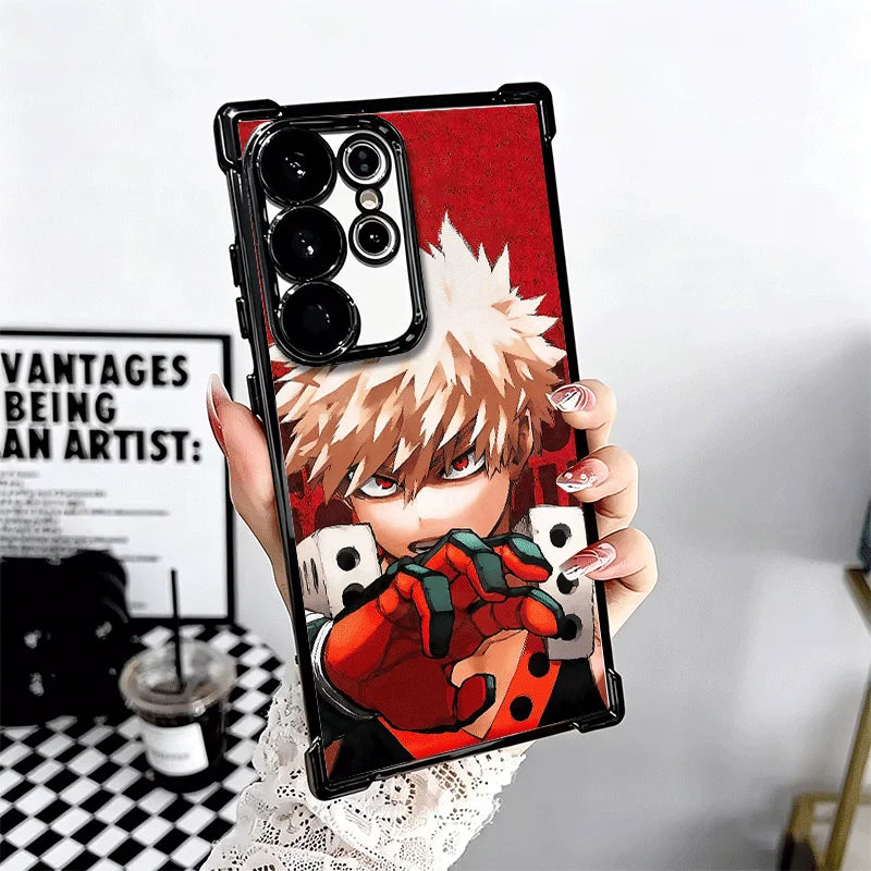 MHA My Hero Bakugou Katsuki Plating Phone Case For Samsung Galaxy S25 S26 Edge S24 S23 Ultra S22 S21 Plus S20 FE Anti-Fall Prote