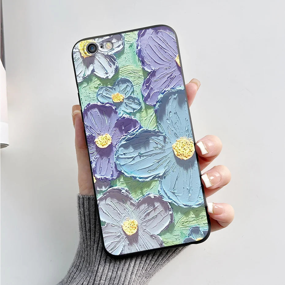 Stylish Painted Cover For iPhone 6 6S Plus Case iPhone6 6S Plus Cover Silicone Soft Phone Back Case For Apple iPhone 6 6S Coque