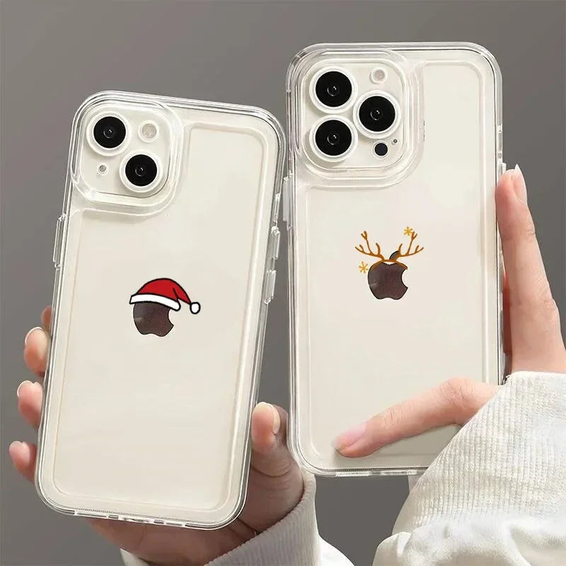 Funny Cartoon New Year Christmas Santa Phone Case for iPhone 17 16 15 14 13 12 11 Pro Max Mini SE4 Plus Air 16E Shockproof Shell