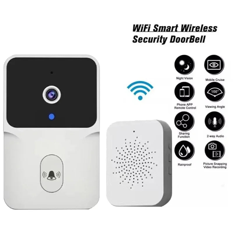 WiFi Video Doorbell Wireless Phone Two-way Intercom System IR Night Vision Doorbell Smart Home Security Door Bell Camera Monitor