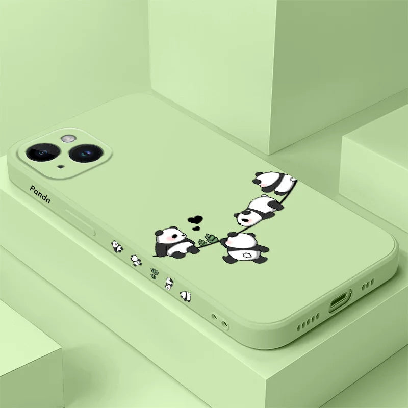 Baby Panda Phone Case For iPhone 17 17 Air 16 15 14 13 12 11 X XR XS Plus Pro Max Mini Silicone Cover
