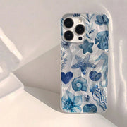 Beach Blue Ocean Element Lip Print Summer Phone Case For iPhone 17 16 15 14 13 12 11 Pro Max XS X XR 7 8 Plus SE 2022 16e Cover