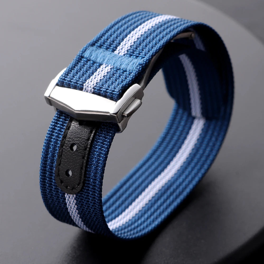 20mm Canvas Nylon Watch Strap For Omega for Swatch For Seiko Men Women Sport Washable Folding Buckle Watchband Watch Accessories