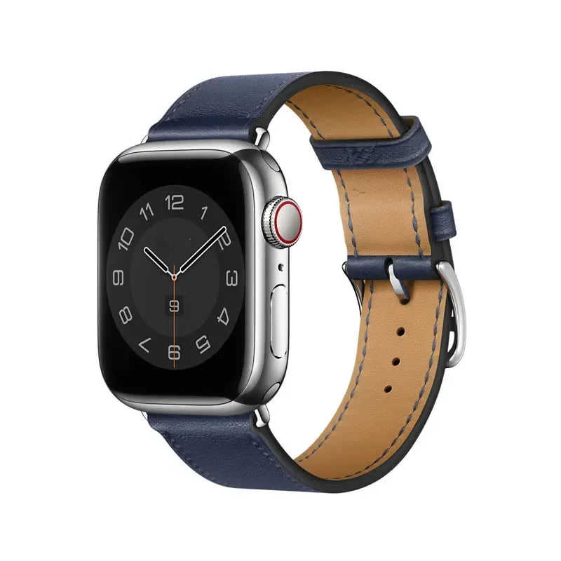 Genuine Leather Bracelet Strap For Apple Watch Band 45mm 49mm 41mm 44mm 42mm 46mm Leather Wristband iWatch Ultra 11 10 9 8 7 6 5