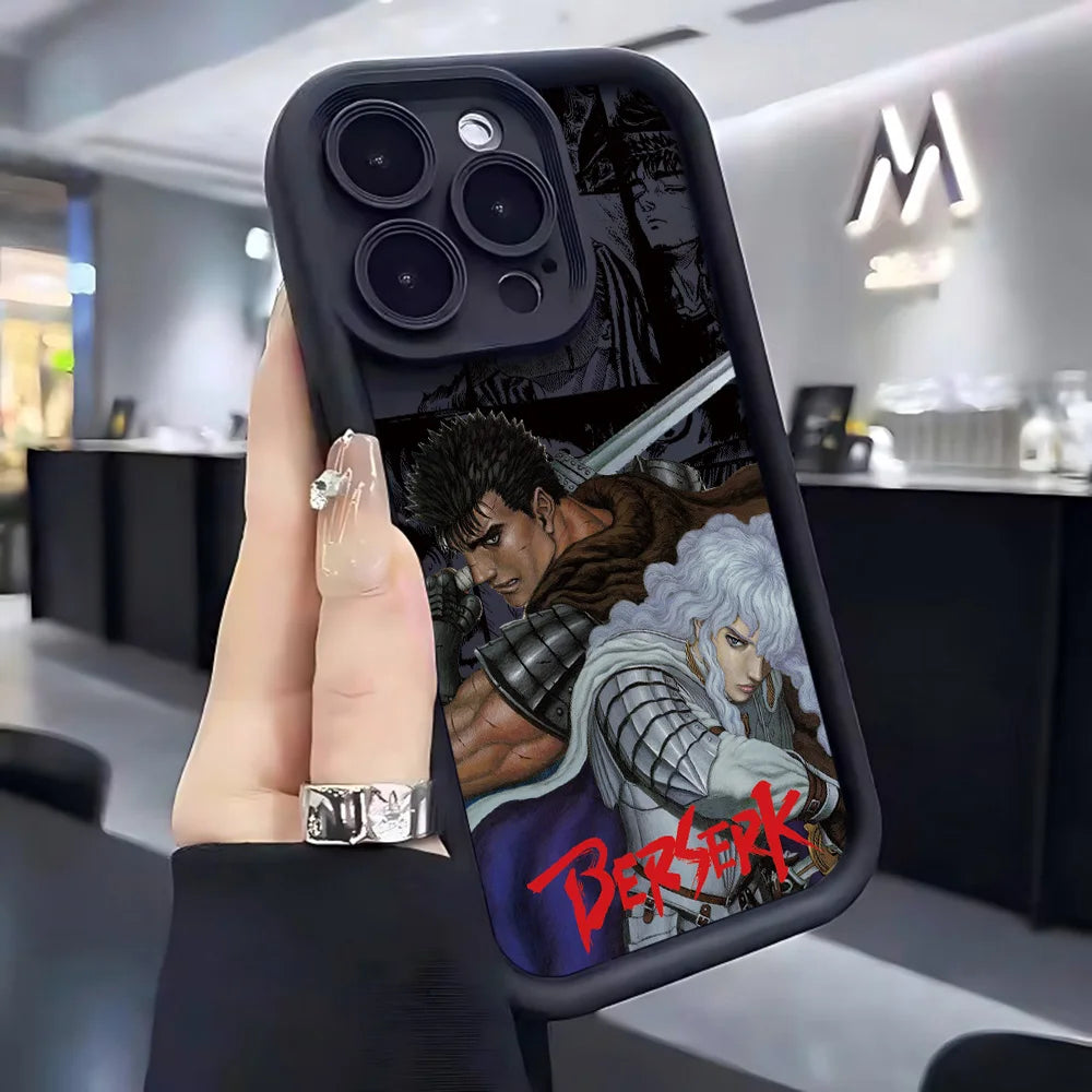 Anime Berserk Guts Phone Case for iPhone 17 16e 16 15 14 13 12 11 Air Pro Max Mini XR XS X 7 8 6 6s Plus Soft TPU Back Cover