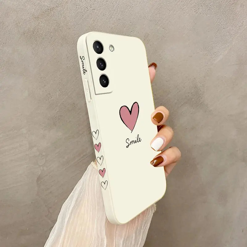 Big Red Heart Phone Case For Samsung Galaxy S23 S22 S21 S20 Ultra Plus FE S10 S9 S10E Note 20 ultra 10 9 Plus Cover