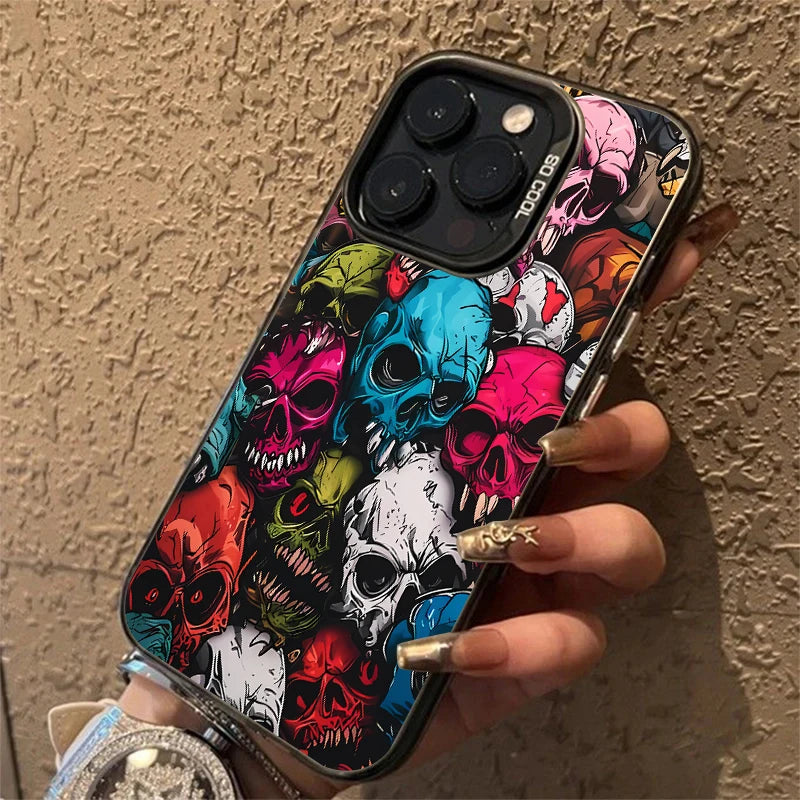 Happy Halloween Colorful Skull Pattern Phone Case For Samsung Galaxy S20 S21 S22 S23 S24 S25 Plus Ultra FE A35 A54 A55 Cover