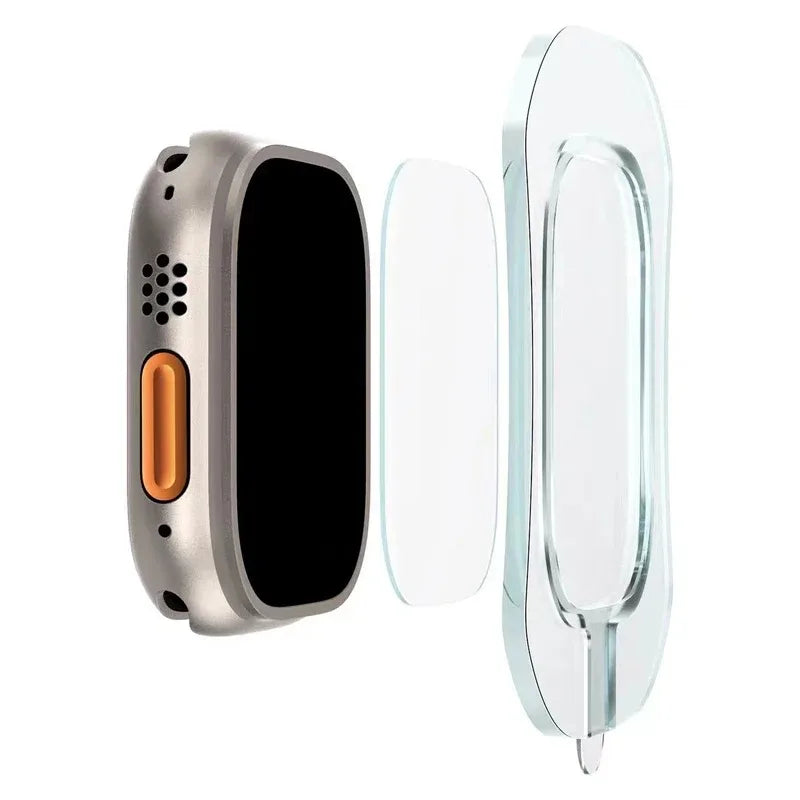 2Pcs 49mm For  Apple Watch Ultra 2/3 Tempered Glass Screen Protector Kit with Alignment Tool Easy Install Watch Case Accessories