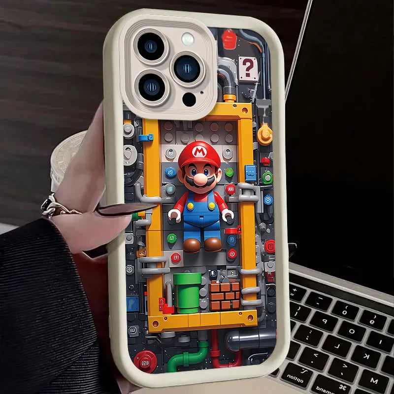 Soft Phone Case For iPhone 17 Air 15 16 16E 14 13 12 11 Pro Max X XS X S Max XR SE 2020 SE4 7 8 Building Blocks M-Marios Cover