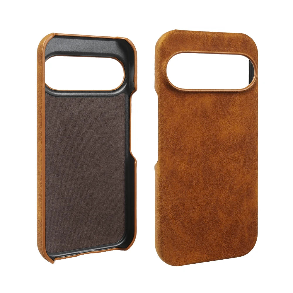 Skin Leather Phone Case For Google Pixel 10A 10 9 Pro XL 9A 8 8A 7 7A 6 6A 5 5A Hard PC Back Cover Cases Shockproof Fundas Coque