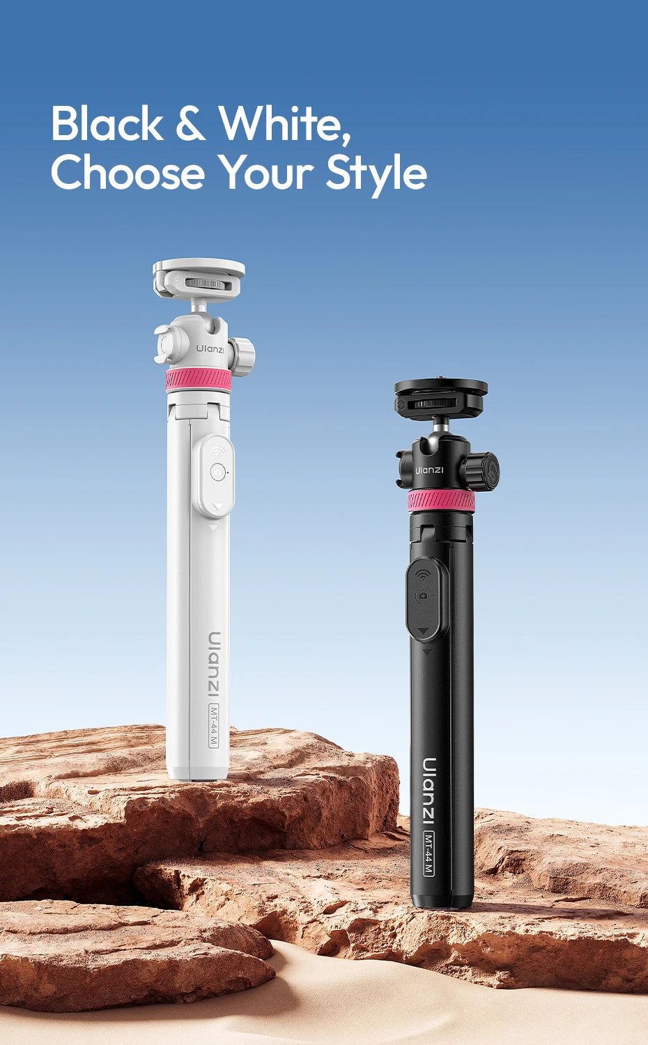 Ulanzi MT-44M 1.49M Magsafe Tripod Stand for Iphone Android Smartphone Camera DSLR Selfie Stick with 360° Ballhead for Vlog Live